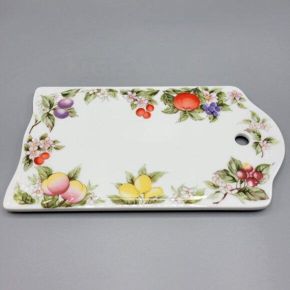 Andrea By Sadek Ceramic Floral Fruit Design Cutting Board Wall Hanging Home Deco - Picture 8 of 10